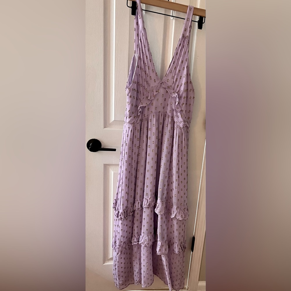 Altard State purple with gold accent maxi dress.